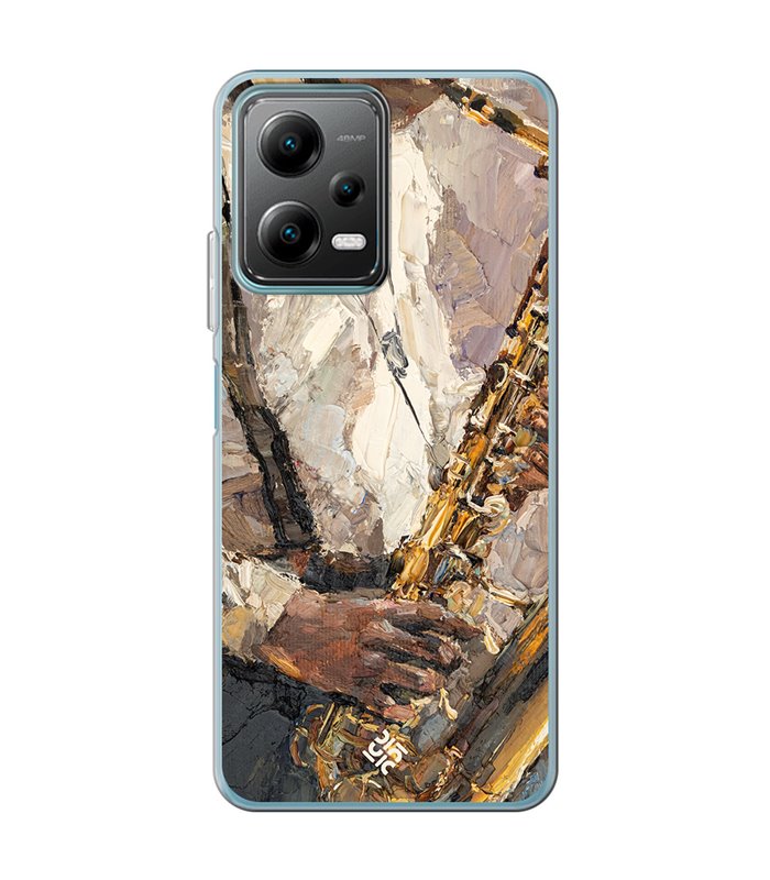 Funda para [ POCO X5 5G ] Diseño Música [ Pintura - Tocando el Saxofón ] de Silicona Flexible