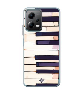 Funda para [ POCO X5 5G ] Diseño Música [ Teclas de Piano ] de Silicona Flexible