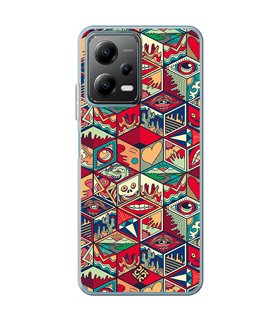 Funda para [ POCO X5 5G ] Dibujo Auténtico [ Diseño Doodle Arte con Elementos Ornamentales ] de Silicona