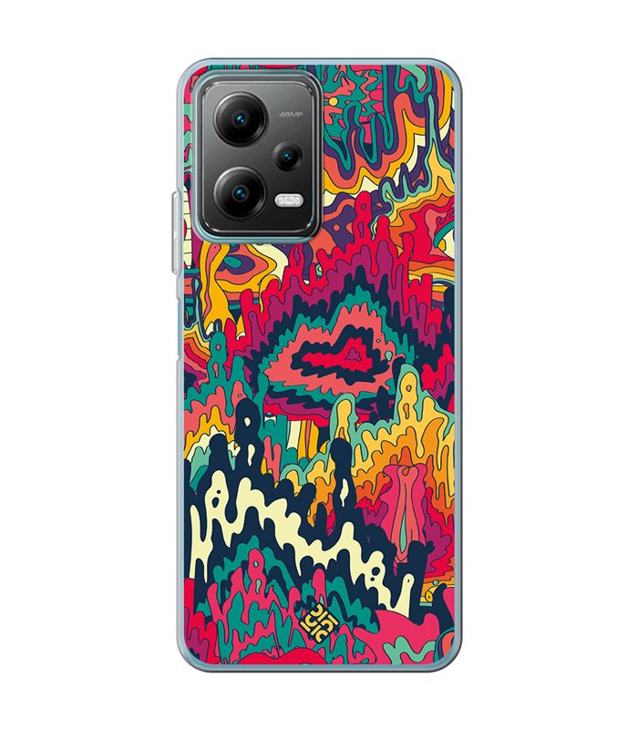 Funda para [ POCO X5 5G ] Dibujo Auténtico [ Patrón Psicodélico Abstracto Y Colorido ] de Silicona