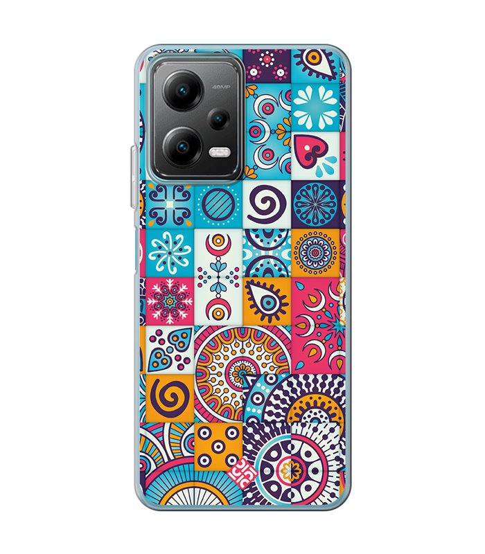 Funda para [ POCO X5 5G ] Dibujo Auténtico [ Collage Mosaico Mandala ] de Silicona Flexible