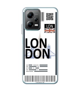 Funda para [ POCO X5 5G ] Billete de Avión [ London ] de Silicona Flexible para Smartphone 