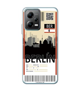 Funda para [ POCO X5 5G ] Billete de Avión [ Berlín ] de Silicona Flexible para Smartphone 