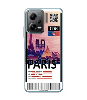 Funda para [ POCO X5 5G ] Billete de Avión [ París ] de Silicona Flexible para Smartphone 