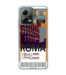 Funda para [ POCO X5 5G ] Billete de Avión [ Roma ] de Silicona Flexible para Smartphone 