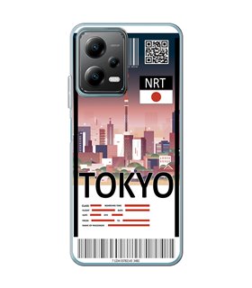 Funda para [ POCO X5 5G ] Billete de Avión [ Tokio ] de Silicona Flexible para Smartphone 