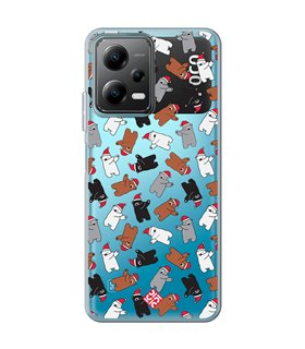 Funda para [ POCO X5 5G ] Fondo Navidad [ Bear Dab ] de Silicona Flexible para Smartphone 