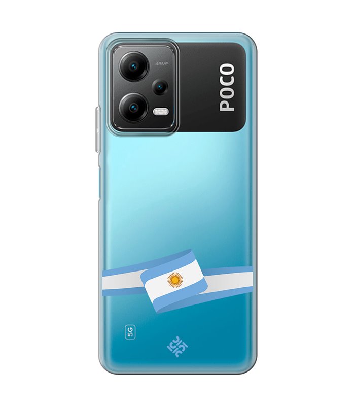 Funda para [ POCO X5 5G ] Bandera Paises[ Bandera Argentina ] de Silicona Flexible para Smartphone 