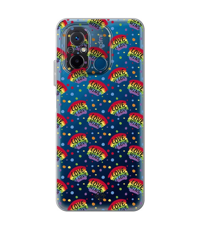 Funda para [ Xiaomi Redmi 12C ] Dibujo Auténtico [ Arcoiris - Love Wins ] de Silicona Flexible para Smartphone