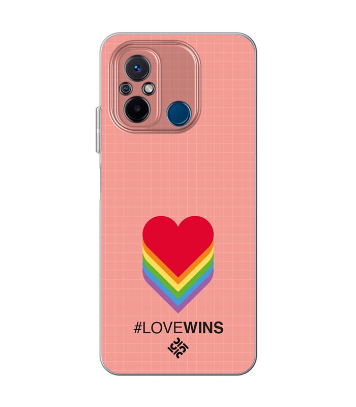 Funda para [ Xiaomi Redmi 12C ] Dibujo Auténtico [ Corazones - Love Wins ] de Silicona Flexible para Smartphone