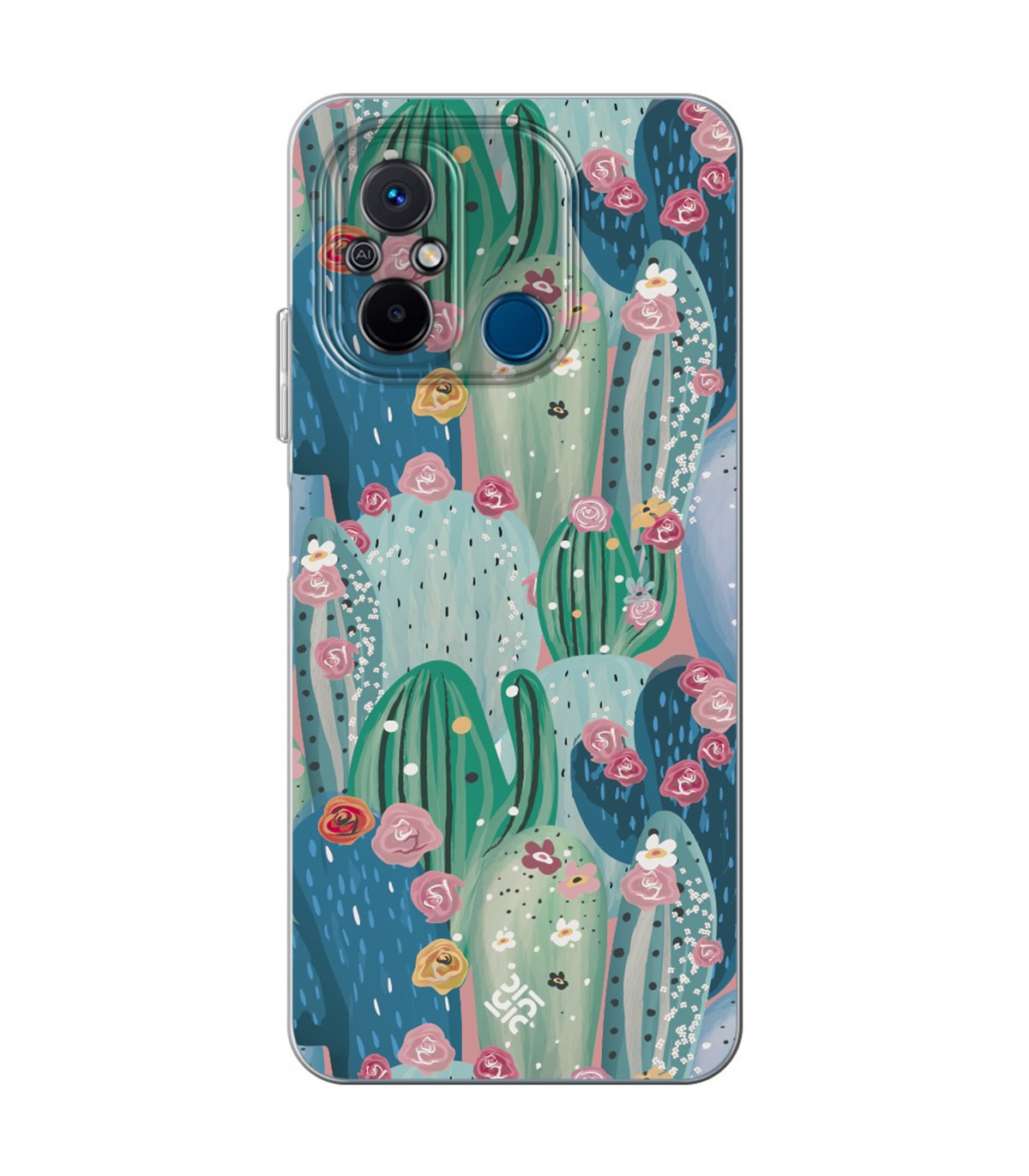 Funda Silicona Transparente Para Xiaomi Redmi 13c Diseño Cactus