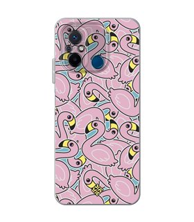 Funda para [ Xiaomi Redmi 12C ] Dibujo Cute [ Pegatinas Flamenco ] de Silicona Flexible para Smartphone