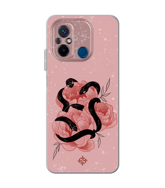Funda para [ Xiaomi Redmi 12C ] Dibujo Esotérico [ Tentación Floral - Rosas con Serpientes ] de Silicona Flexible