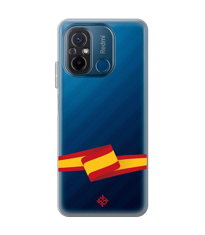 Funda para [ Xiaomi Redmi 12C ] Dibujo Auténtico [ Bandera España ] de Silicona Flexible para Smartphone