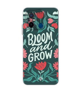 Funda para [ Xiaomi Redmi 12C ] Dibujo Frases Guays [ Flores Bloom and Grow ] de Silicona Flexible para Smartphone