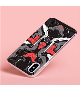 Funda para [ Xiaomi Redmi 12C ] Dibujo Gamers [ Cyberpunk Rojo y Grises ] de Silicona Flexible para Smartphone