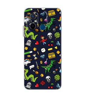 Funda para [ Xiaomi Redmi 12C ] Dibujo Gamers [ Iconos de Juego Retro Pixel Art 8 Bits ] de Silicona Flexible