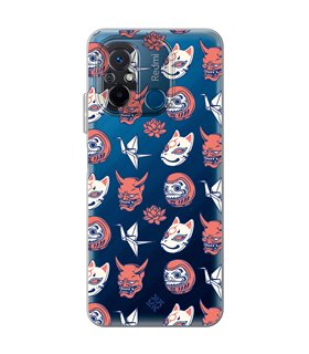 Funda para [ Xiaomi Redmi 12C ] Dibujo Japones [ Daruma, Máscara Kitsune y Hannya Japon ] de Silicona