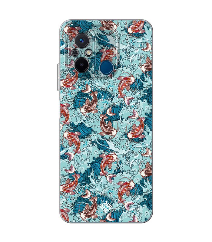 Funda para [ Xiaomi Redmi 12C ] Dibujo Japones [ Peces Koi ] de Silicona Flexible para Smartphone 