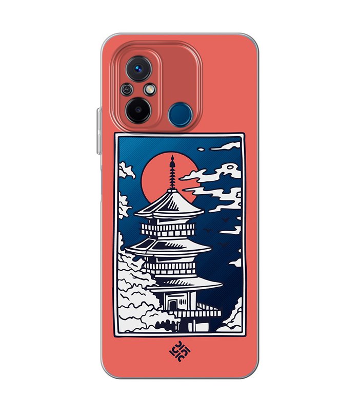 Funda para [ Xiaomi Redmi 12C ] Dibujo Japones [ Pagoda con Fondo Transparente Japonesa ] de Silicona Flexible