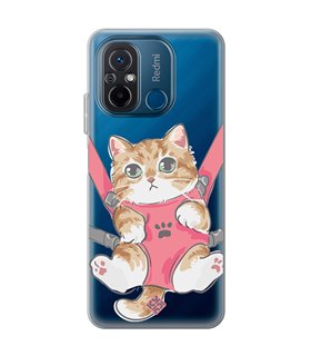 Funda para [ Xiaomi Redmi 12C ] Dibujo Mascotas [ Gatito Colgante ] de Silicona Flexible