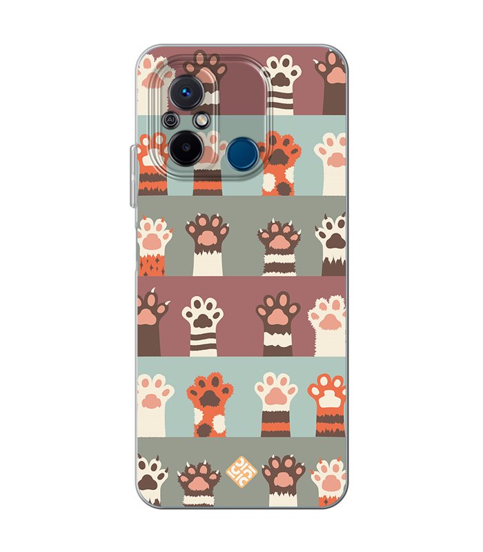 Funda para [ Xiaomi Redmi 12C ] Dibujo Mascotas [ Zarpas de Gatos ] de Silicona Flexible