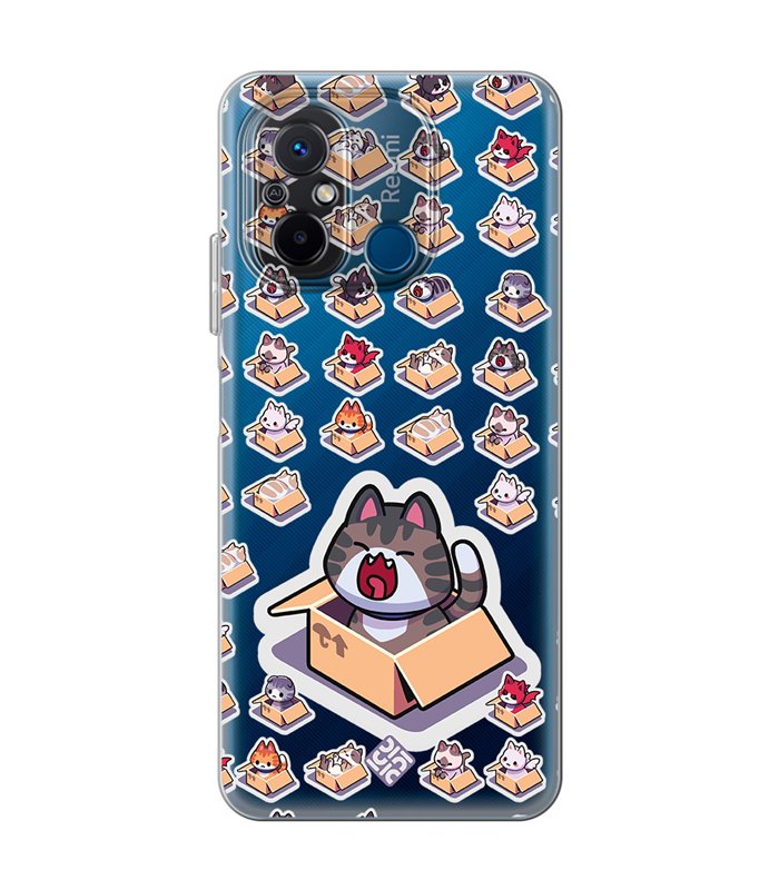 Funda para [ Xiaomi Redmi 12C ] Dibujo Mascotas [ Gatos en Cajas ] de Silicona Flexible para Smartphone 