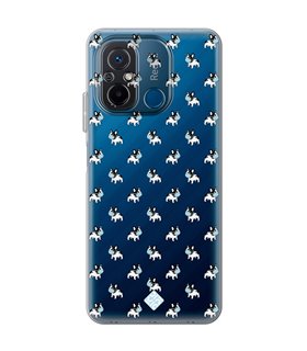 Funda para [ Xiaomi Redmi 12C ] Dibujo Mascotas [ Bulldog Frances con Mascarilla ] de Silicona Flexible