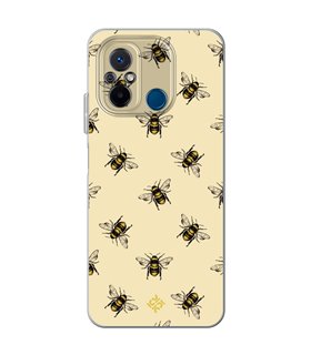 Funda para [ Xiaomi Redmi 12C ] Dibujo Mascotas [ Abejas Ilustracion ] de Silicona Flexible para Smartphone