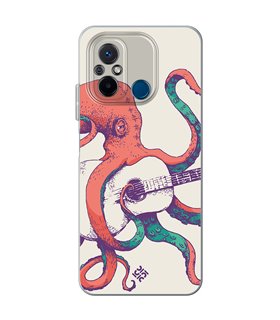 Funda para [ Xiaomi Redmi 12C ] Diseño Música [ Pulpo Tocando la Guitarra ] de Silicona Flexible