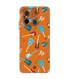 Funda para [ Xiaomi Redmi 12C ] Diseño Música [ Tipos de Guitarra ] de Silicona Flexible para Smartphone