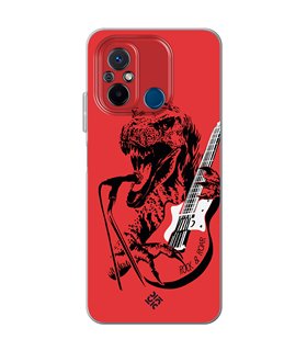 Funda para [ Xiaomi Redmi 12C ] Diseño Música [ Rock & Roar - Dinosaurio Tocando la Guitarra ] 