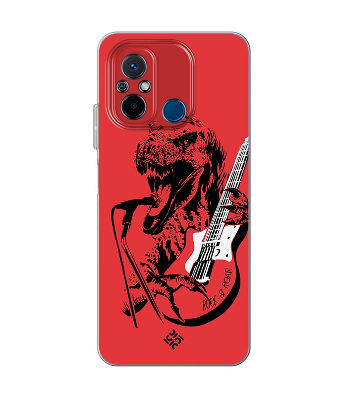 Funda para [ Xiaomi Redmi 12C ] Diseño Música [ Rock & Roar - Dinosaurio Tocando la Guitarra ] 