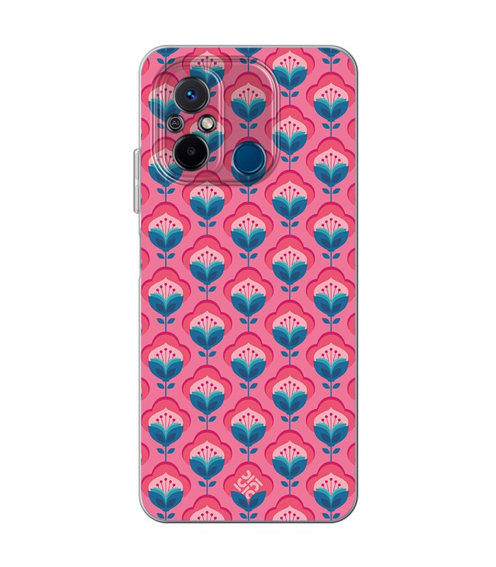 Funda para [ Xiaomi Redmi 12C ] Dibujos Retro [ Algodones Rosa - Caleidoscopio ] de Silicona