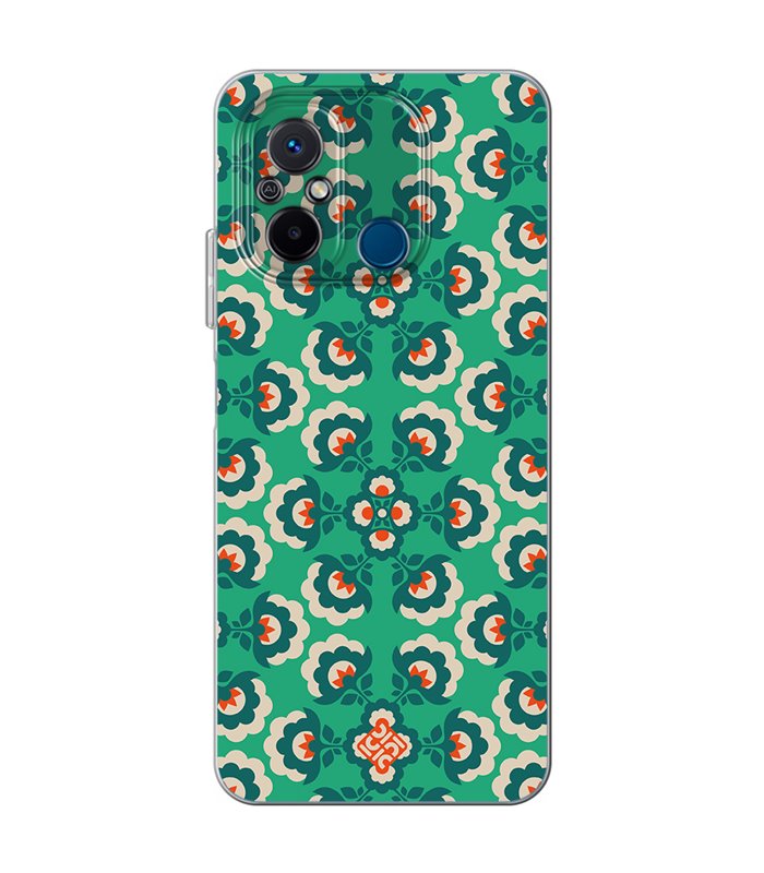 Funda para [ Xiaomi Redmi 12C ] Dibujos Retro [ Algodones Verdes - Caleidoscopio ] de Silicona