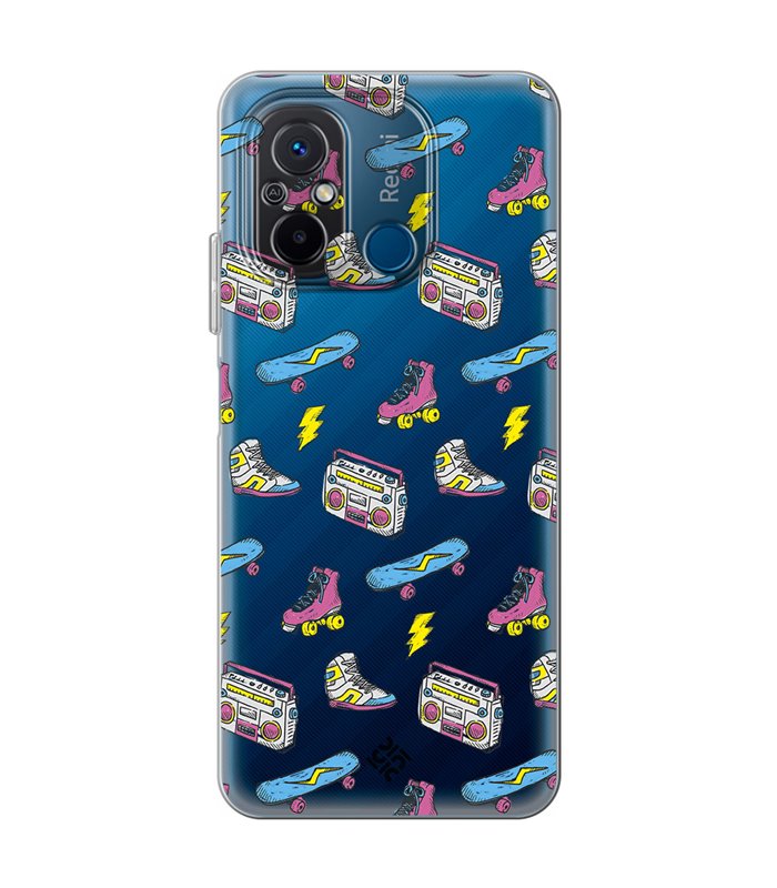 Funda para [ Xiaomi Redmi 12C ] Dibujo Tendencias [ Skate Patines Años 90 ] de Silicona