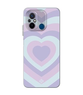 Funda para [ Xiaomi Redmi 12C ] Dibujo Tendencias [ Corazones Superpuestos Tonos Pastel ] 