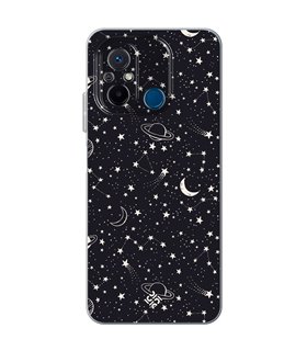 Funda para [ Xiaomi Redmi 12C ] Dibujo Tendencias [ Fondo Estrellado con Planetas ] de Silicona Flexible