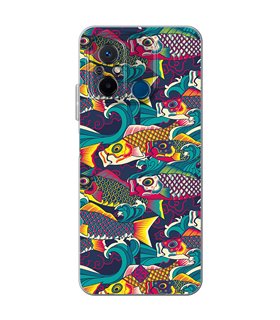 Funda para [ Xiaomi Redmi 12C ] Dibujo Auténtico [ Serpentina de Carpas Koinobori, Mangas de Viento ] de Silicona