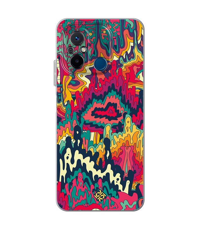 Funda para [ Xiaomi Redmi 12C ] Dibujo Auténtico [ Patrón Psicodélico Abstracto Y Colorido ] de Silicona