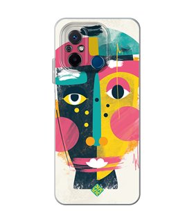 Funda para [ Xiaomi Redmi 12C ] Dibujo Auténtico [ Ilustración de Arte de Pared Abstracción de Retrato Facial ] 