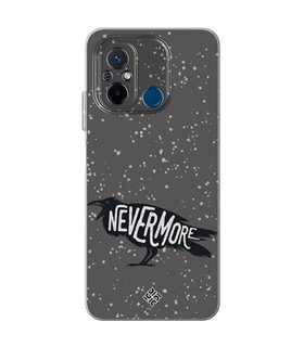 Funda para [ Xiaomi Redmi 12C ] Dibujo Auténtico [ Cuervo Never More ] de Silicona Flexible para Smartphone 