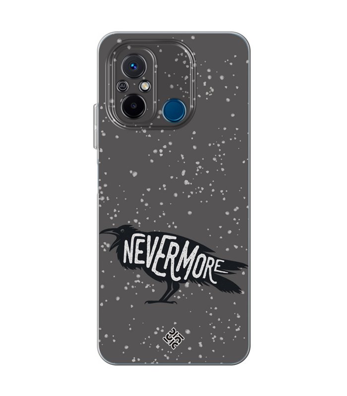 Funda para [ Xiaomi Redmi 12C ] Dibujo Auténtico [ Cuervo Never More ] de Silicona Flexible para Smartphone 