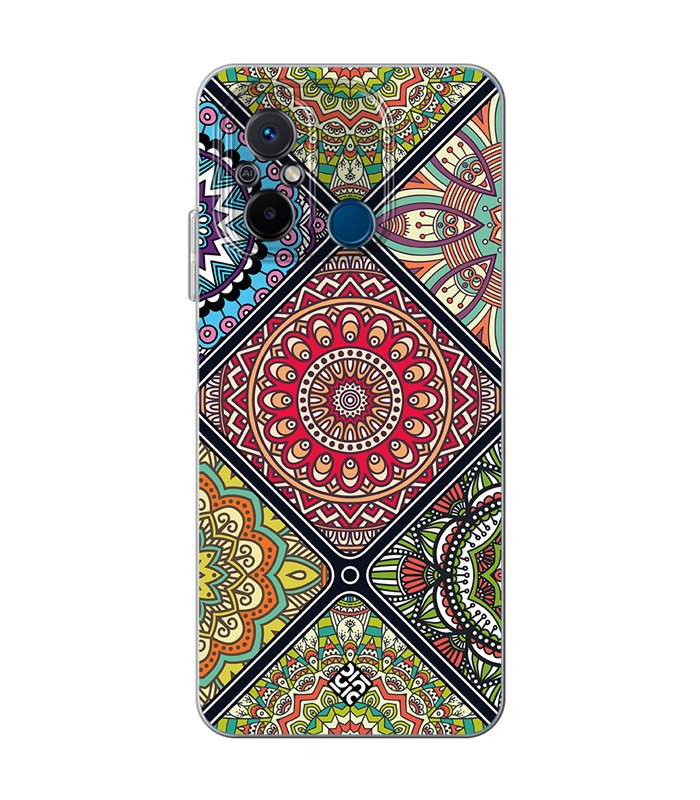 Funda para [ Xiaomi Redmi 12C ] Dibujo Auténtico [ Motivos Mandala ] de Silicona Flexible para Smartphone 