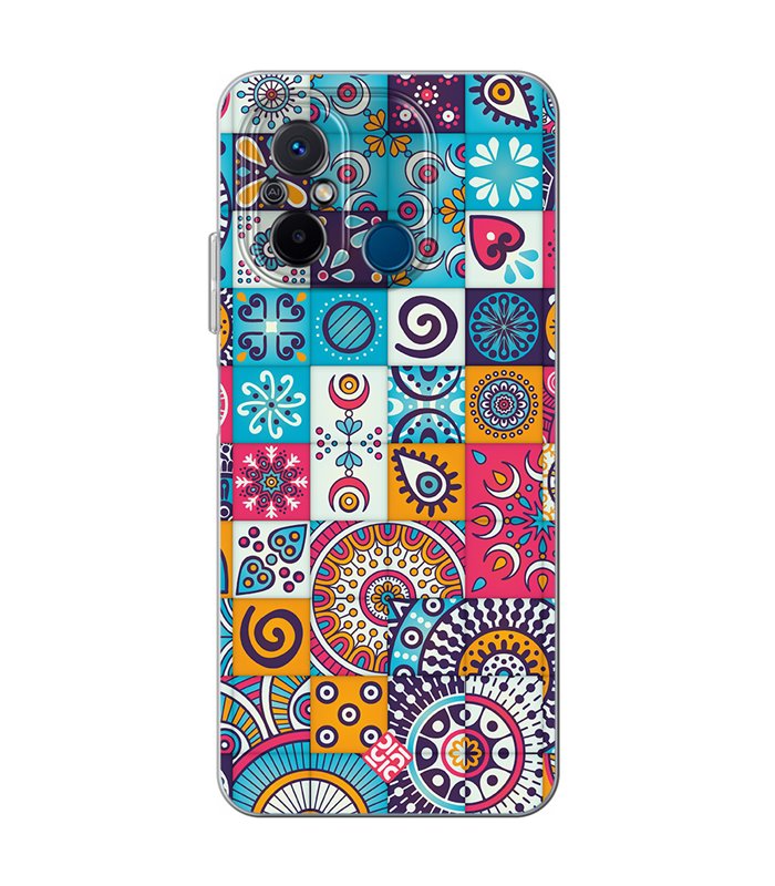 Funda para [ Xiaomi Redmi 12C ] Dibujo Auténtico [ Collage Mosaico Mandala ] de Silicona Flexible