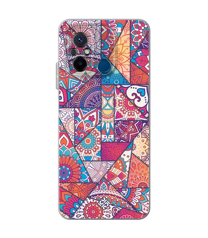 Funda para [ Xiaomi Redmi 12C ] Dibujo Auténtico [ Mosaico Vidriera Mandala ] de Silicona Flexible