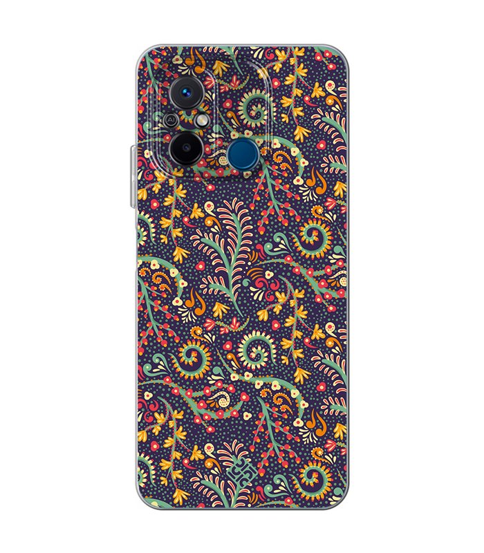 Funda para [ Xiaomi Redmi 12C ] Dibujo Auténtico [ Patrón de Platas Abstractas ] de Silicona Flexible