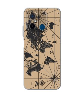 Funda para [ Xiaomi Redmi 12C ] Dibujo Auténtico [ Mapa Mundi ] de Silicona Flexible para Smartphone 