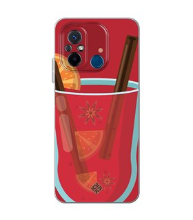 Funda para [ Xiaomi Redmi 12C ] Dibujo Auténtico [ Vino Caliente ] de Silicona Flexible para Smartphone