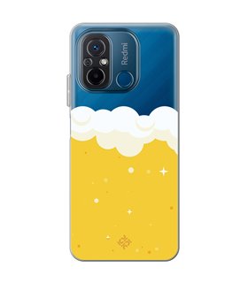 Funda para [ Xiaomi Redmi 12C ] Dibujo Auténtico [ Cerveza ] de Silicona Flexible para Smartphone 